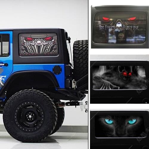 Free shipping!! 2PCS For Jeep Wrangler 2 door rear window car 3D sticker