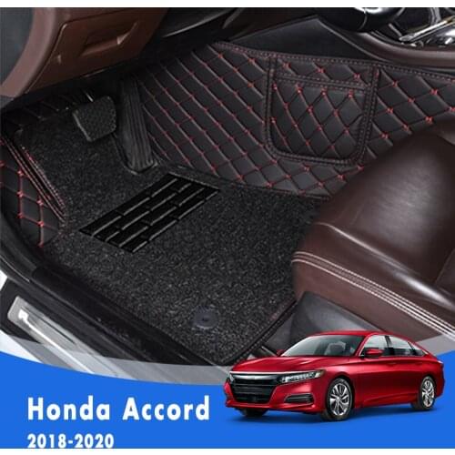 For Honda Accord 2020 2019 2018 Luxury Double Layer Wire Loop Car Floor Mats Carpets Auto Covers Automobiles Accessories