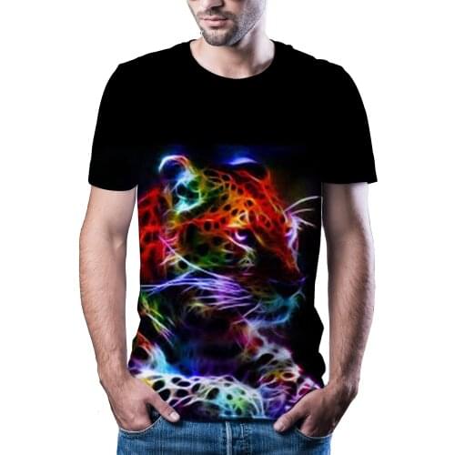 Mens T-shirt 3D printed animal tiger T-shirt short sleeve funny design casual top T-shirt male Halloween T-shirt Asian sz 6XL