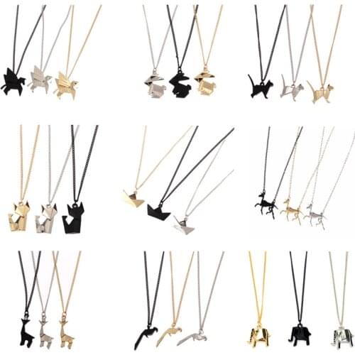 Geometry stereo animal necklace pegasus rabbit baby elephant short necklace fashion clavicle necklace The girl accessories