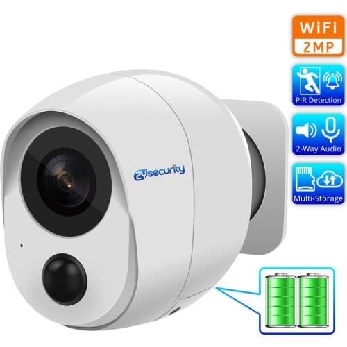 1080P Wireless Battery WiFi IP Camera with PIR Human Detection SD Card Cloud Audio Alarm CCTV Home Security Surveillance Camera