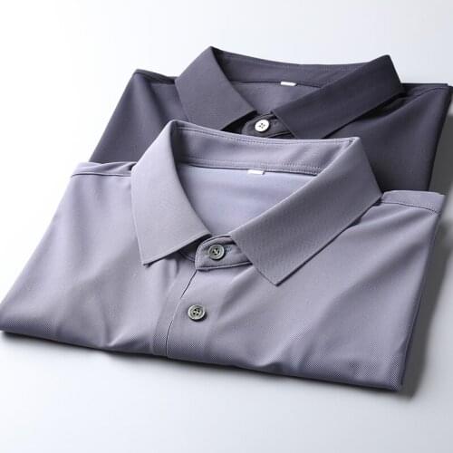 JSBDChao breathable good wear hygroscopic quick drying seamless glue business casual men lapel short sleeve T-shirt POLO shirt