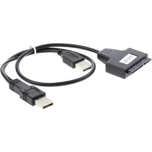 Nuevo Cable adaptador de alto rendimiento USB 2,0 a SATA 7 + 15 Pin 22 para disco duro de 2,5 "HDD unidad con Cable de alimentac