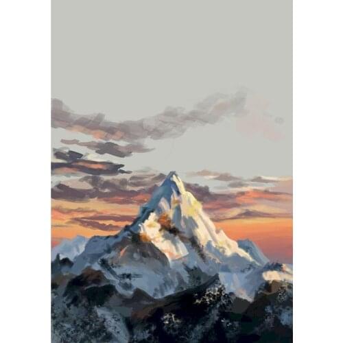 GATYZTORY Frame DIY Painting By Numbers Snow Mountain Hand Painted Art Gift DIY Picture By Number Scenery Kits Home Decor