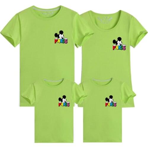 Hot Sale Fashion Family Matching Clothes Mommy And Me Clothes Disney Mickey Mouse Print Children Tshirt Adult Unisex T-shirt