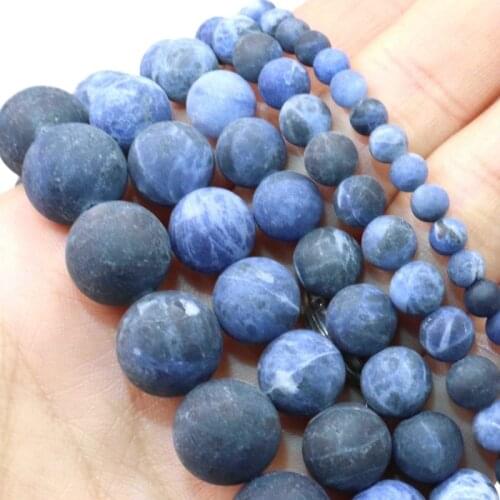 Dull Polish Matte Natural Blue Sodalite Stone Spacer Beads For Jewelry Making Charm DIY Bracelet Necklace Accessories 4 6 8 10mm