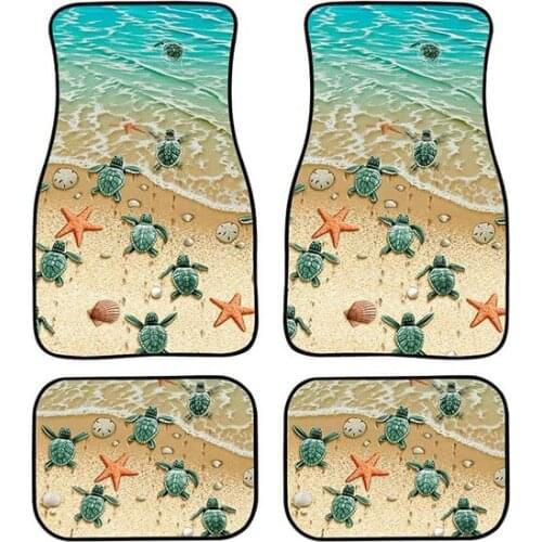 Aimaao Cute Sea Turtle Car Floor Mats Heavy Duty Universal Fit for SUV,Trucks,Sedans,Vans,Beach Style Stylish Carpet Cushion