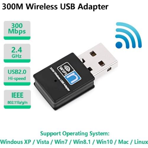 Mini USB Wifi 300M WiFi adapter Wireless wifi dongle Network Card 802.11 n/g/b wi fi LAN Adapter RTL8192 Chip