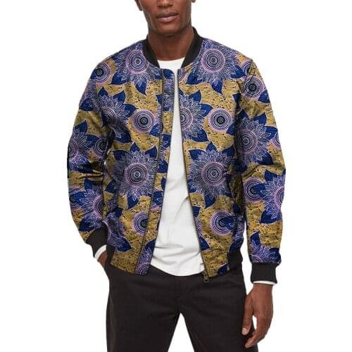 African Print Mens Bomber Jackets Street Styled Coat Dashiki Print Tailor-Made Male Nigerian Outfits