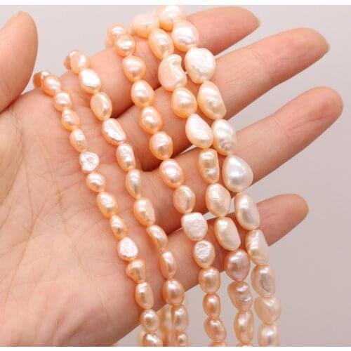 Real Natural Pearls Beads Freshwater Pearl Beads Baroque Loose Perles for DIY Craft Bracelet Necklace Jewelry Making 14" Strand