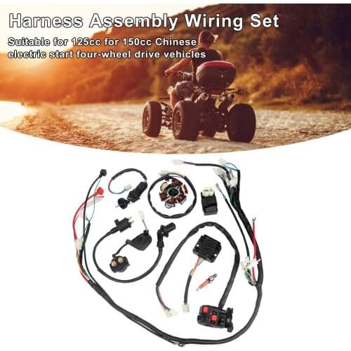 Full Complete CDI Wire Harness Assembly Wiring Set For Motorcycle ATV Quad Pit Bike Buggy Go Kart 125CC 150CC ATV Accessories