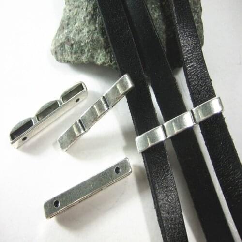 10pcs 10mm Flat 3 Holes Slider Bar Spacers For 10x2mm Flat Leather Cord Bracelet Findings