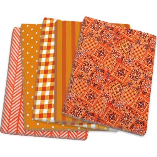 Orange Bird Series Polyester Cotton Fabric Patchwork Tissue Sewing Quilting Fabrics Needlework Material DIY Handmade,1Yc14439