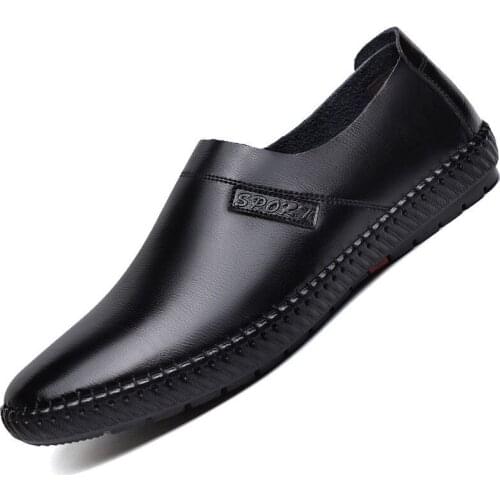 Men Casual Leather Shoes 2021 Spring Fashion Male Breathable Zapatos Tennis Homme Boys Walking Footwear Brown Blue Black Loafers