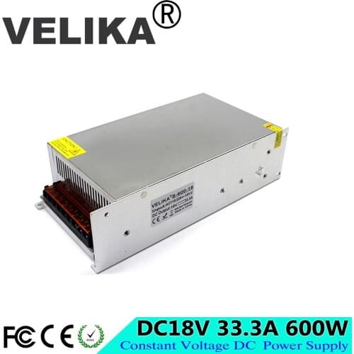 Universal DC18V 33.3A 600W Regulated Power Supply Adapter Transformer 110 220V AC-DC 18V USP For Industrial mechanical equipment