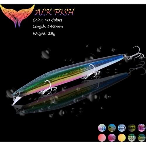 WALK FISH 1PCS 145mm/23g Floating Minnow Fishing Lure Brand Lure Artificial Hard Wobblers For Bass Trout Pesca Accessories