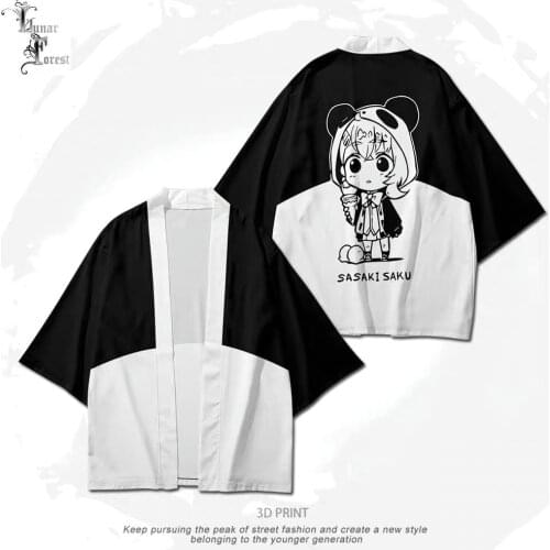 VTuber Sasaki Saku 3D Printing Japanese Kimono Haori Yukata Cosplay Cute Fashion Summer Casual Cool Short Sleeve Streetwear