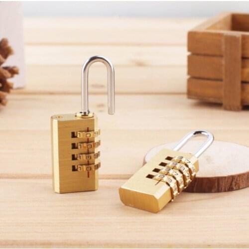 4 Digit Combination Password Lock Anti-Drill Solid Brass Suitcase Locks Travel Luggage Code Padlock Lock Travel Accessories