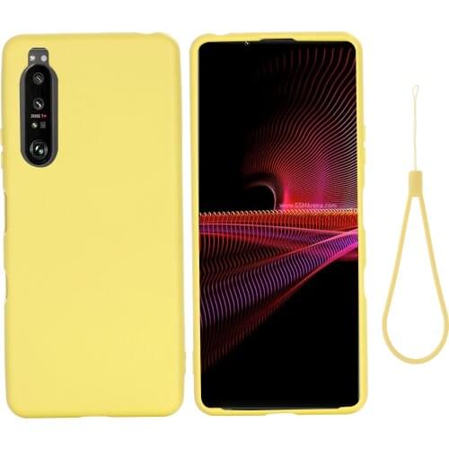 For Sony Xperia 1 III 10 Ⅲ 5 II liquid Silicone Soft Case Cover Shell Back Cover With Strap Shockproof