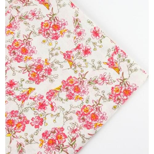 0.5 meter width 156cm vintage flower Print Plain 100% Cotton Fabric for Home Textile Patchwork Quilted Fabrics