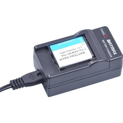 1Pc 750mAh BP 70A BP-70A Camera Batteries + AC Car Charger Plug for Samsung SL630 WP10 TL205 ES78 ES80 ES81 ES90 ES91 PL100