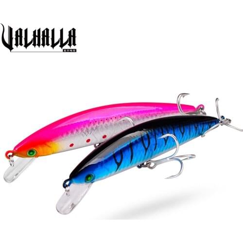 VALHALLA 1PC Minnow Hard Fishing Lure 41g-1.5oz/13cm-5" Artificial Bait Sinking Slowly Wobbler Tackle for Bass Carp Swimbait