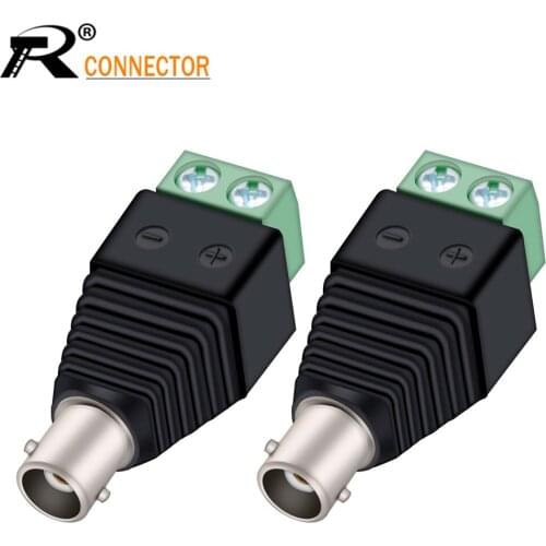 10pcs BNC Connector Adapter Female with Solderless Screw Terminal Coax Cat5 Cat6 to Video Balun Surveillance Camera