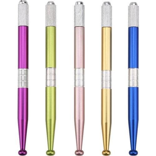 10pcs Microblading Pen for 3D Tattoo Manual Pen for Semi-permanent Makeup Eyebrow Embroidered Pen