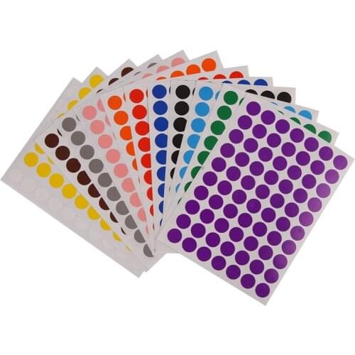 12 Sheets/Pack 10mm Label Stickers Children Stickers for School Office Color Circular School Reward Encouragement For Kids