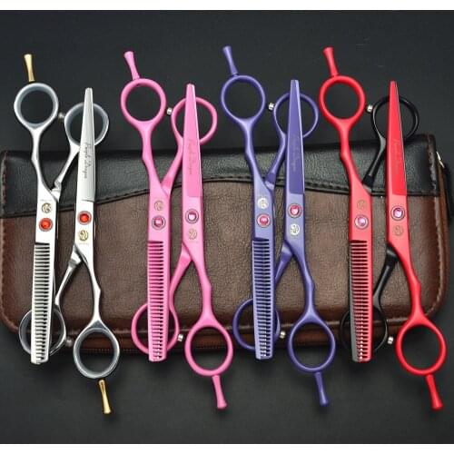 2Pcs 5.5'' Japan 440C Purple Dragon Professional Human Hair Scissors Hairdressing Scissor Cutting Shears Thinning Scissors Z1013