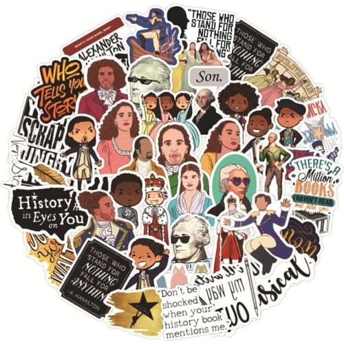 50pcs Hanmi Musical Hamilton Theatre Graffiti Scrapbook Stickers Girls for Bike Laptop Helmet Car DIY Waterproof Sticker