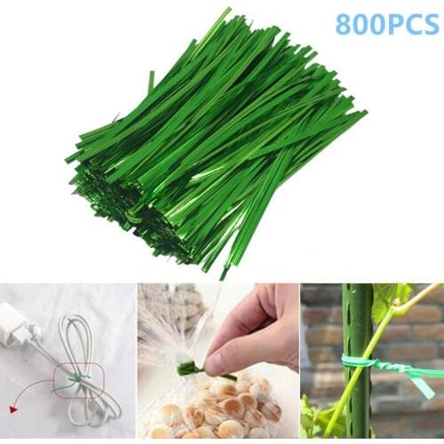 800pcs Plastic Green Grape Rattan Gardening Vine Climbing Plants Twist Ties Cable Tie Lines Garden Training Wire Holding Branch
