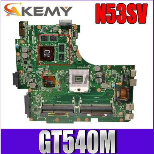 Akemy N53SV Laptop motherboard for ASUS N53SV N53SN N53SM original mainboard GT540M 4xslot