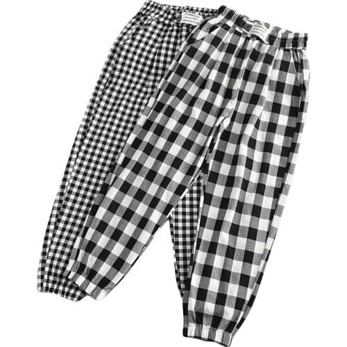 Girls pants summer thin children mosquito-proof pants plaid sports leisure childrens spring autumn foreign style knickers tide