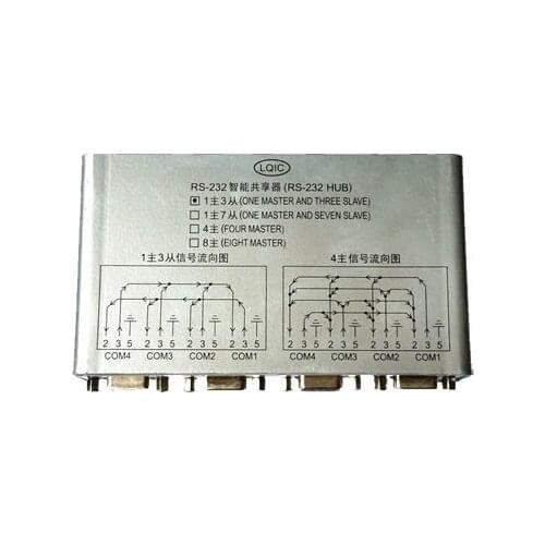 Four port full signal RS-232 sharing (one master three from optoelectronic isolation) 232hub232 hub