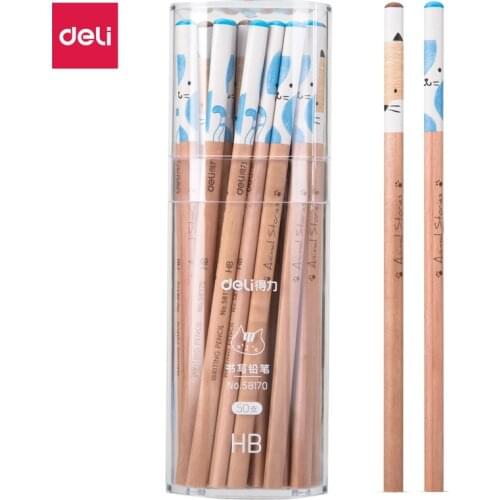 Deli 58170, cute kitten trilateral graphite HB pencil, writing pen, log non-toxic pencil, student office stationery