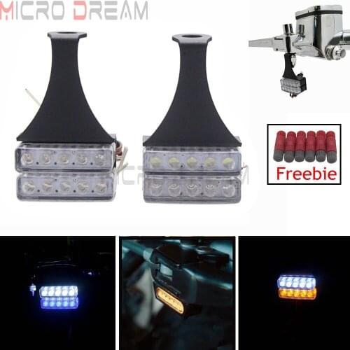 For Harley Softail Fat Boy Cafe Racer Cruiser Mini LED Turn Signal Light Bracket Blinker Flasher for Honda Kawasaki Indicators