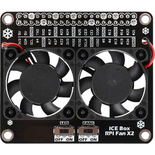 For Raspberry Pi 4B Dual Cooling Fans, Raspberry Pi 4B Heatsink Kit, for Raspberry Pi 4B GPIO Expansion Board DC 5V 0.2A