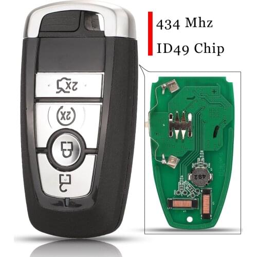 Jingyuqin 5pcs 4 Buttons Remote Car Key Fob 434Mhz ID49 For Ford Fusion Explorer Edge Mustang 2017 2018 FSK M3N-A2C31243300