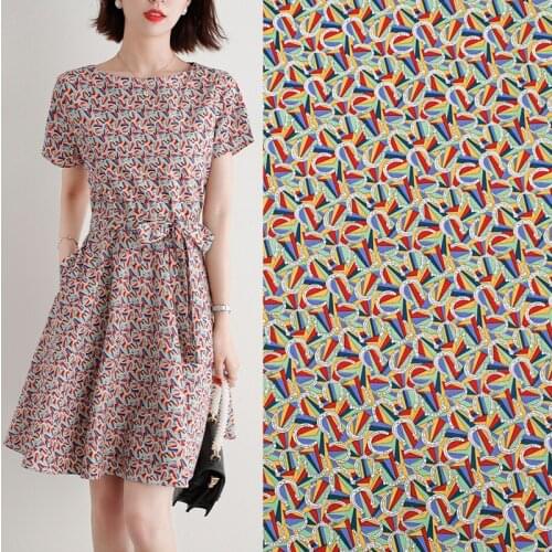 Red Geometry Dyeing Pure Cotton Fabric For Dress Tissus Au MÈTre Telas Algodon Estampadas Ткань Для Шитья Sewing Tissu Tela DIY