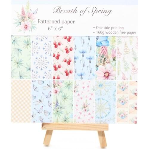 KSCRAFT 12pcs 6" Single-side Printed Breath Of Spring pattern creative papercraft art paper handmade scrapbooking kit set book