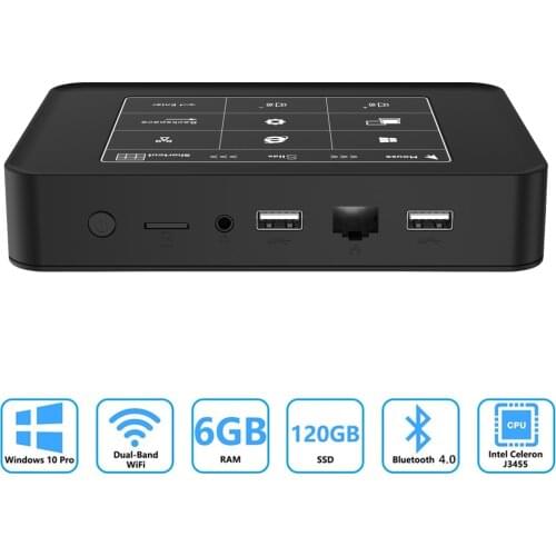 QMDZ AK8 Mini PC 6GB DDR3/ 120GB eMMC, Windows 10 Micro Computer with Celeron J3455 Processor, 4K HD Graphics Gigabit Eth