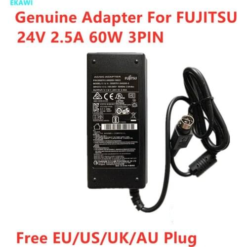 Genuine 24V 2.5A 60W 3PIN AC Power Adapter For FUJITSU GPE651-24250W DAJING DJ-240250-SA EPSON M129H LI SHIN LSE9901B2460 TP260