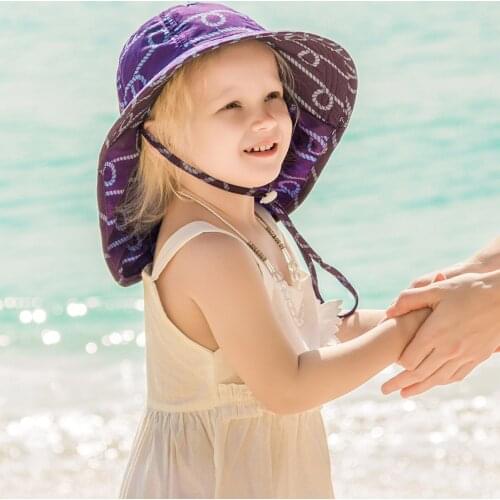 Summer Baby Sun Hat Sun Protection Beach Bucket Hat Wide Brim Summer Cap Baby Breathable Beach Bucket Cap Children Protection