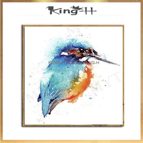 Pintura artística abstracta Kingfishe pájaro pintura al óleo en lienzo hecho a mano imagen de pared moderna para decoración de s