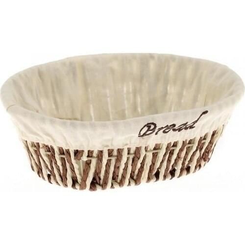 Reputation Home 1521A Stylish Design Oval Brown Cream Wicker Bread Cart