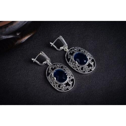 Luxury suit Girls Natural hetian gem stud earrings Fashion 925 sterling Earrings Conjuntos for women jewelry