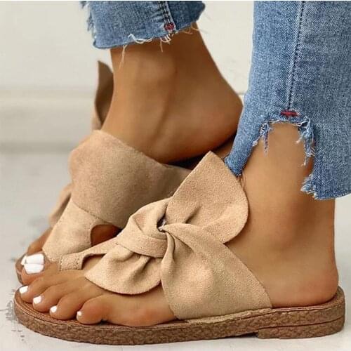 Women Sandals Summer Shoes Women Slip On Flats Sandals Bow Women Flip Flop Soft Outdoor Slippers Casual Flat Sandalias Mujer