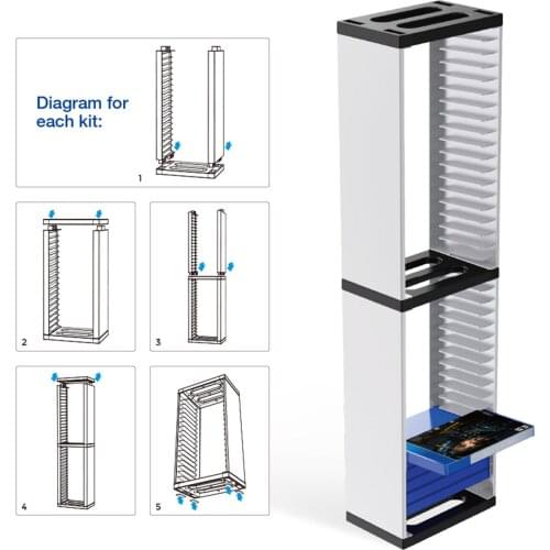 Host Game Disk Tower Storage Rack Store 36 Game Discs For PS4 PS5 Switch XboxOne Game Accessories Organizer Tower Storage Rack