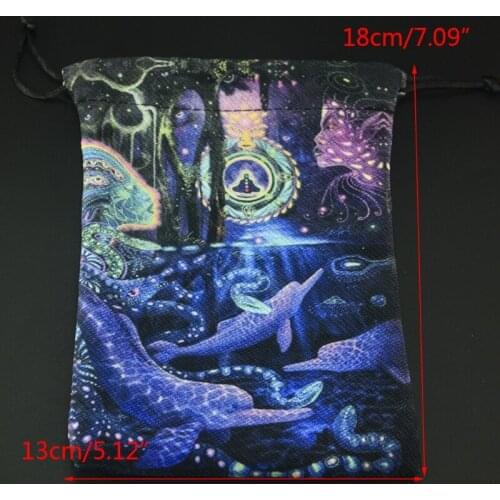 Tarot Divination Tarot Card Pad Pendulum Tarot Altar Table Cloth Board Game Double Sided Printed Tarot Velvet Bag